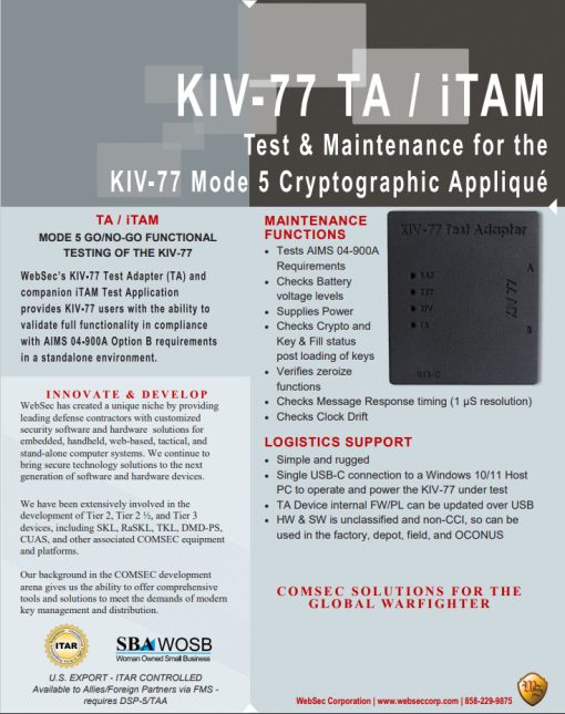 KIV-77 TA / TAM Info Sheet