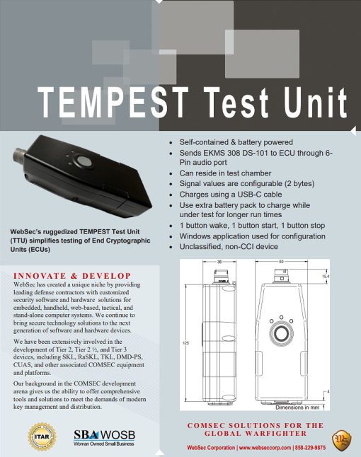 Tempest Test Unit (TTU) Info Sheet