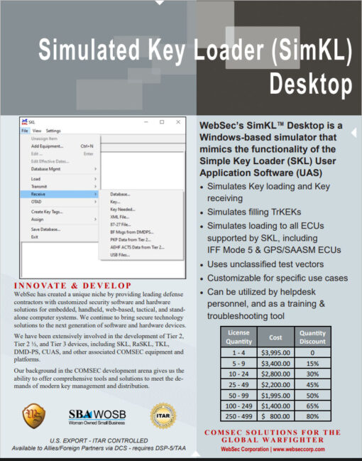 Simulated Key Loader (SimKL) Desktop Application